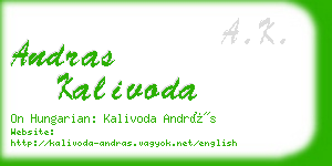 andras kalivoda business card